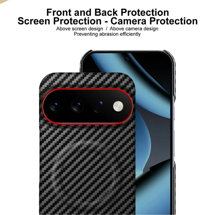 IMAK Ruiyi Series for Google Pixel 11  /  11 Pro Magnetic Case Carbon Fiber Texture Leather + PC Phone Cover - Black - 7