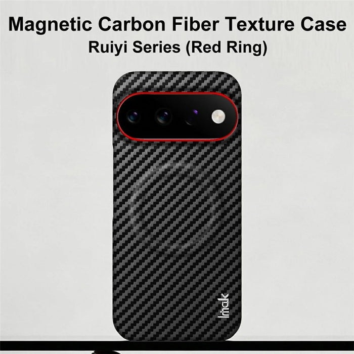IMAK Ruiyi Series for Google Pixel 11 Pro XL Magnetic Case Carbon Fiber Texture Leather + PC Phone Cover - Black - 3