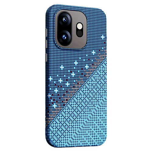 For OnePlus 15T 5G Magnetic Case Pixel Grid Pattern Hard PC Shockproof Phone Cover - Blue - 1