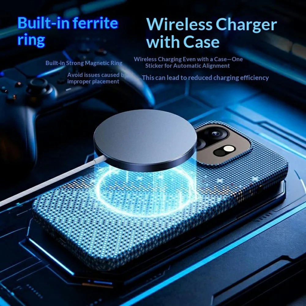 For OnePlus 15T 5G Magnetic Case Pixel Grid Pattern Hard PC Shockproof Phone Cover - Blue - 3