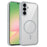 For Samsung Galaxy A56 5G Magnetic Case Transparent PC + TPU Shockproof Skin-friendly Phone Cover - Grey - 1