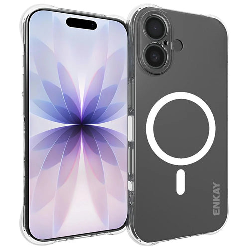 ENKAY HAT PRINCE for iPhone 17 Magnetic Case Clear TPU Reinforced Corners Shockproof Phone Cover - Transparent - 1