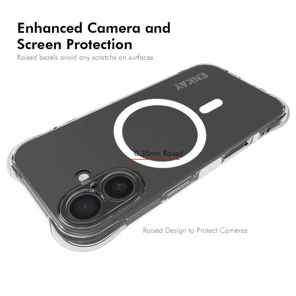 ENKAY HAT PRINCE for iPhone 17 Magnetic Case Clear TPU Reinforced Corners Shockproof Phone Cover - Transparent - 3