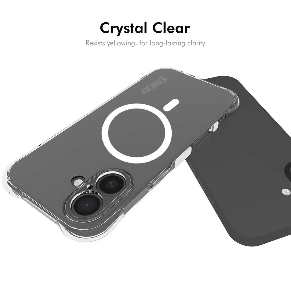 ENKAY HAT PRINCE for iPhone 17 Magnetic Case Clear TPU Reinforced Corners Shockproof Phone Cover - Transparent - 5