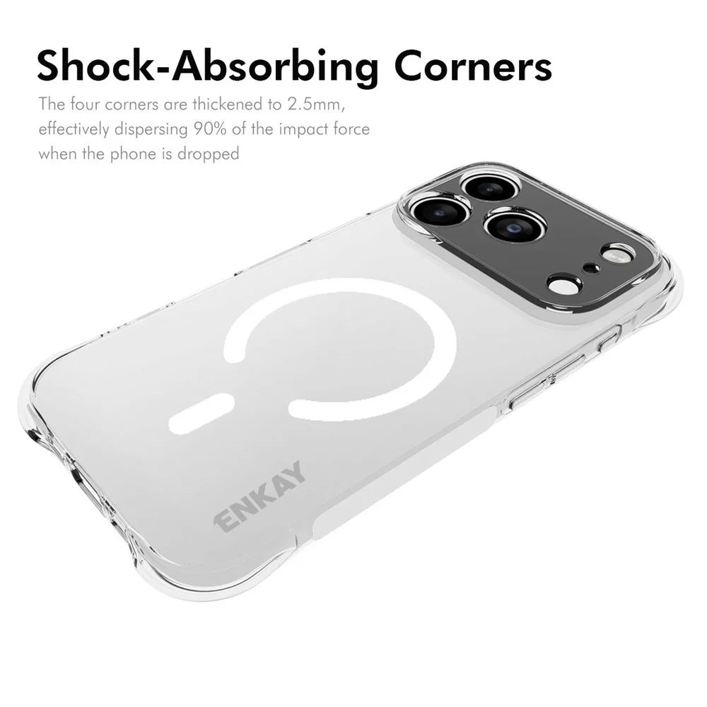 ENKAY HAT PRINCE for iPhone 17 Pro Max Magnetic Case Clear TPU Reinforced Corners Shockproof Phone Cover - Transparent - 2