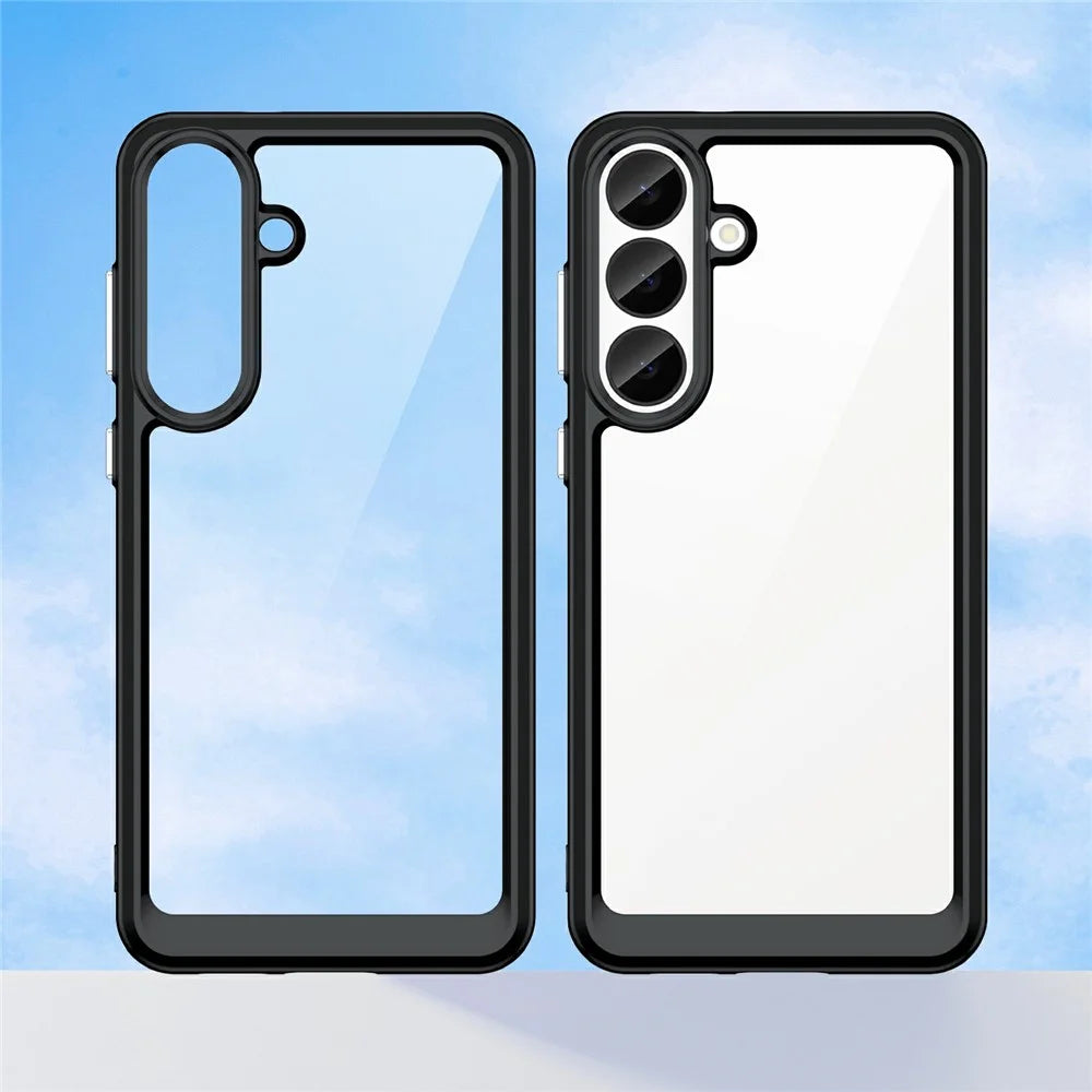Phone Case For Samsung Galaxy S26 FE TPU + Acrylic Protective Clear Phone Cover - Black - 2