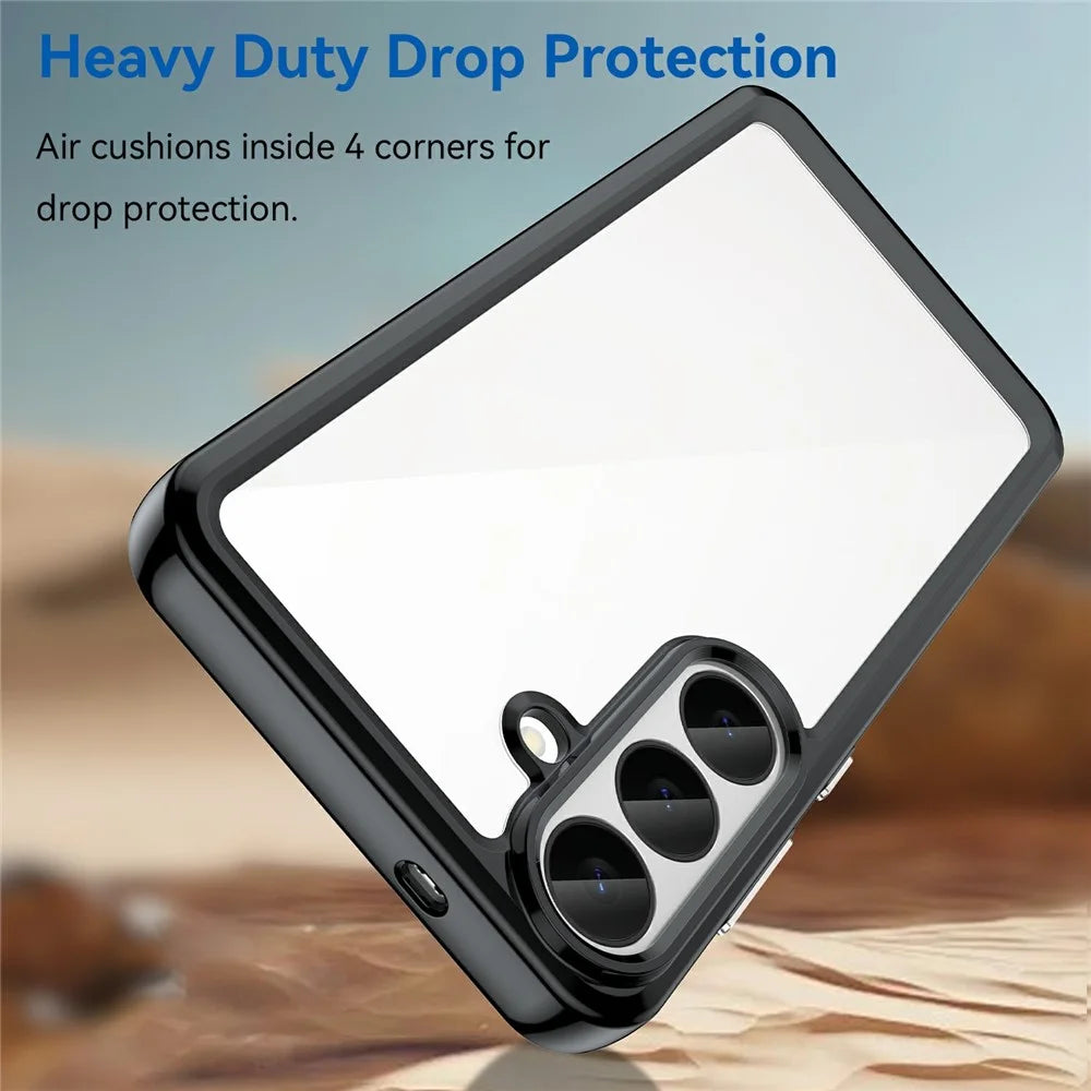 Phone Case For Samsung Galaxy S26 FE TPU + Acrylic Protective Clear Phone Cover - Black - 3