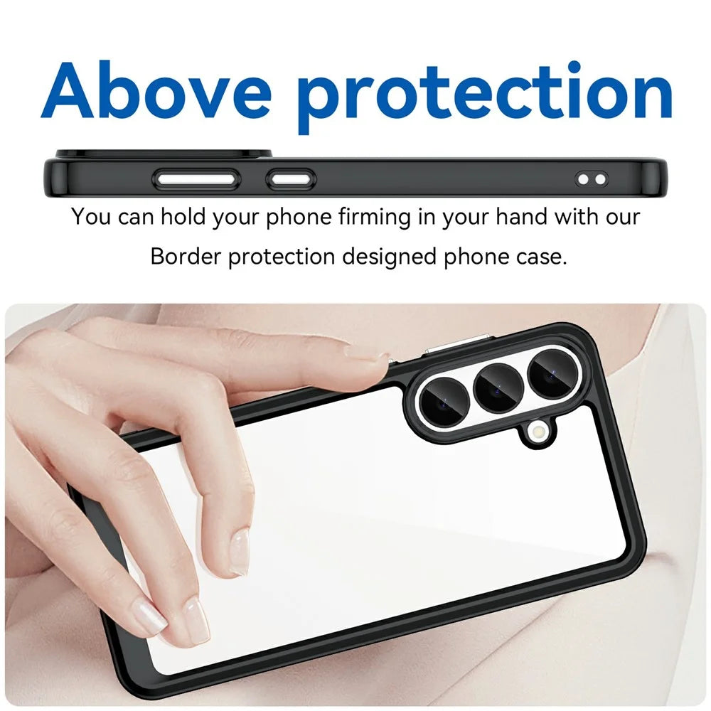 Phone Case For Samsung Galaxy S26 FE TPU + Acrylic Protective Clear Phone Cover - Black - 4