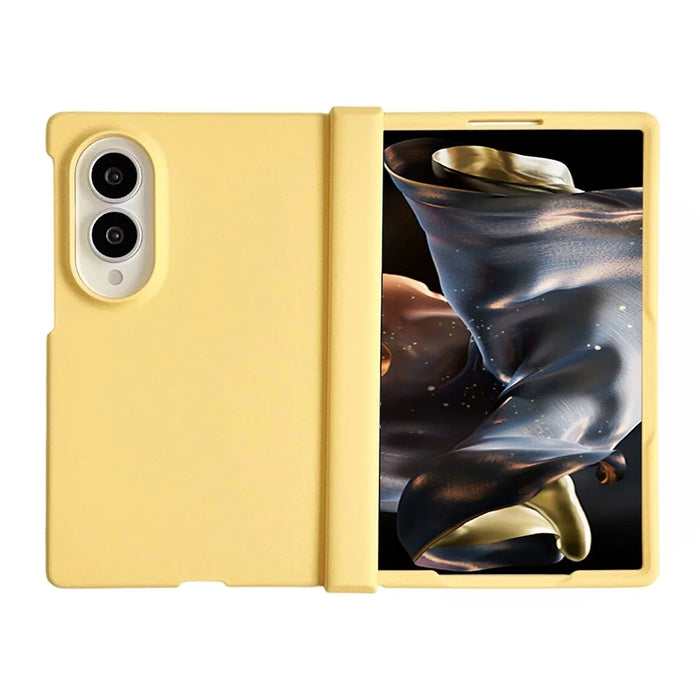 For Samsung Galaxy Z Fold8 Case Hinge Protection Skin-Touch PC Phone Cover - Yellow - 1