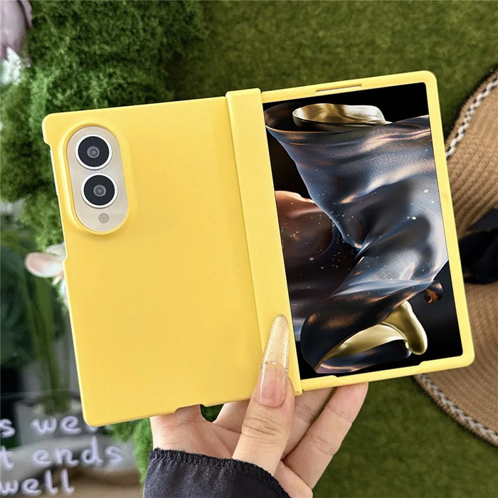 For Samsung Galaxy Z Fold8 Case Hinge Protection Skin-Touch PC Phone Cover - Yellow - 2