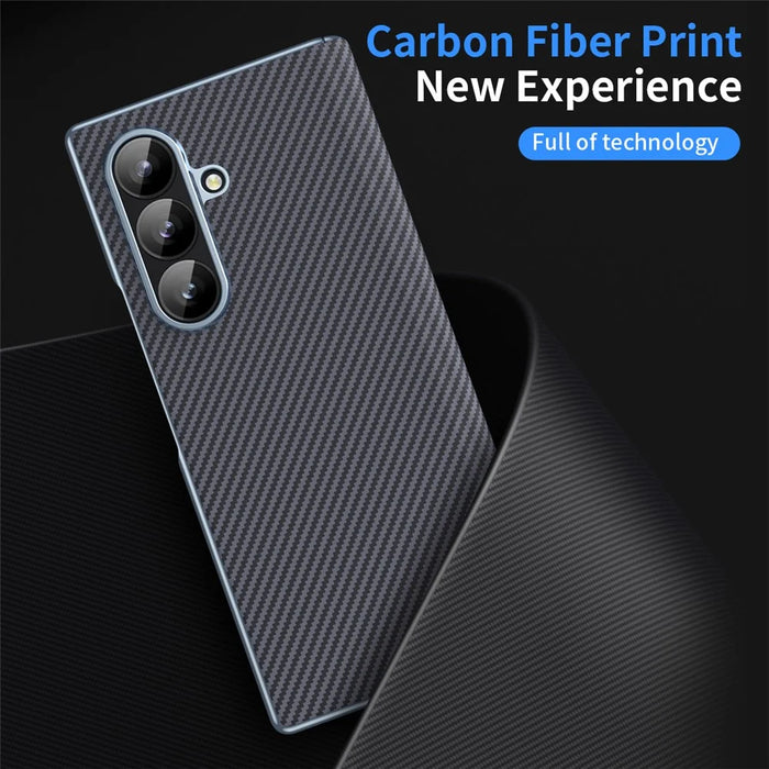 For Samsung Galaxy Z Fold8 Ultra Case Carbon Fiber Texture Leather Hard PC Phone Cover - Black - 2