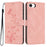 For iPhone 17e / 16e Wallet Case Butterfly Flower Imprint PU Leather Phone Cover with Wrist Strap - Pink - 1