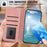 For iPhone 17e / 16e Wallet Case Butterfly Flower Imprint PU Leather Phone Cover with Wrist Strap - Pink - 5