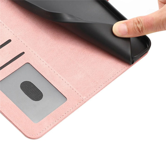 For iPhone 17e / 16e Wallet Case Butterfly Flower Imprint PU Leather Phone Cover with Wrist Strap - Pink - 6