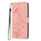 For iPhone 17e / 16e Wallet Case Butterfly Flower Imprint PU Leather Phone Cover with Wrist Strap - Pink - 7