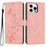 For iPhone 16 Pro Wallet Case Butterfly Flower Imprint PU Leather Phone Cover with Wrist Strap - Pink - 1