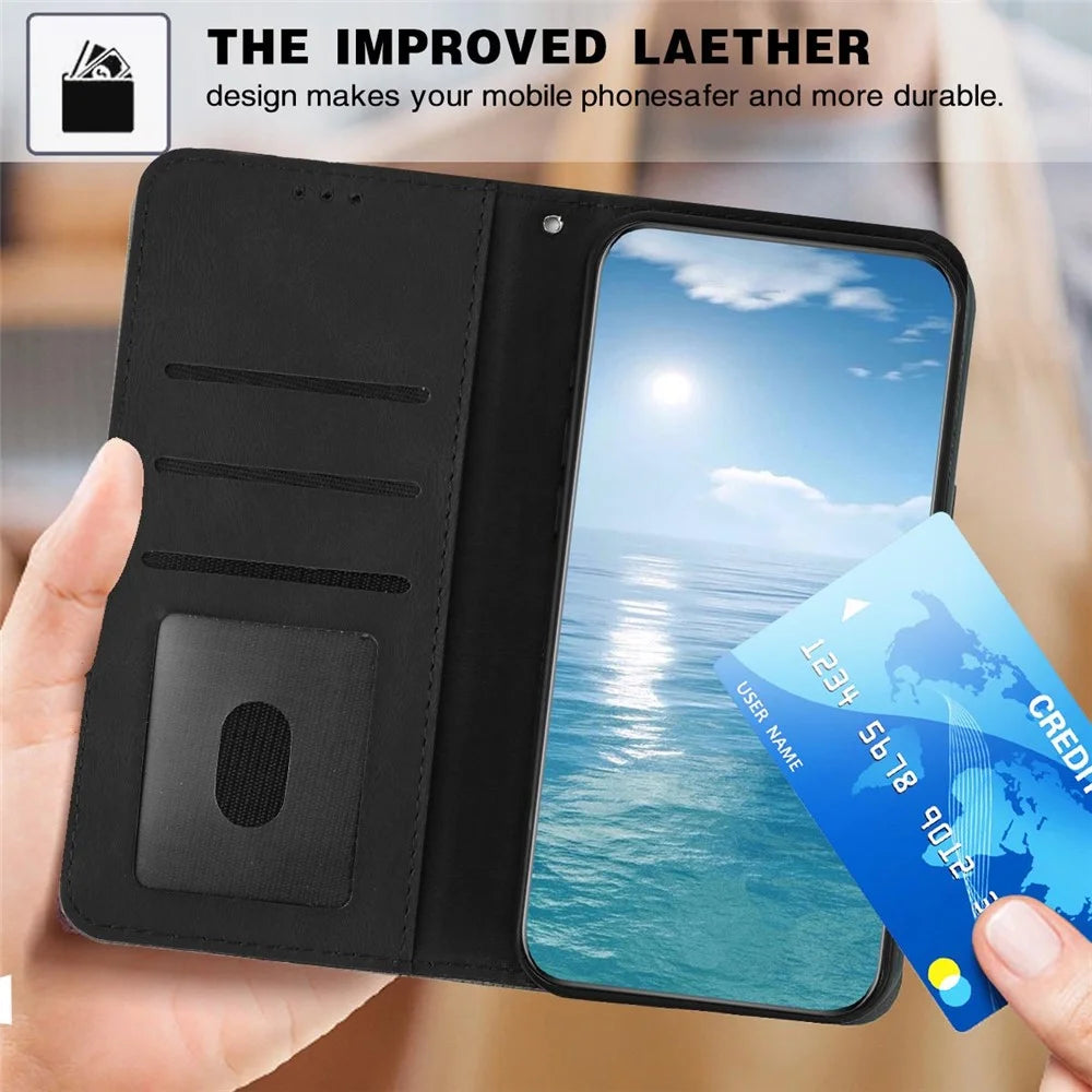 For Samsung Galaxy S26+ Wallet Case Butterfly Flower Imprint PU Leather Phone Cover with Wrist Strap - Black - 6