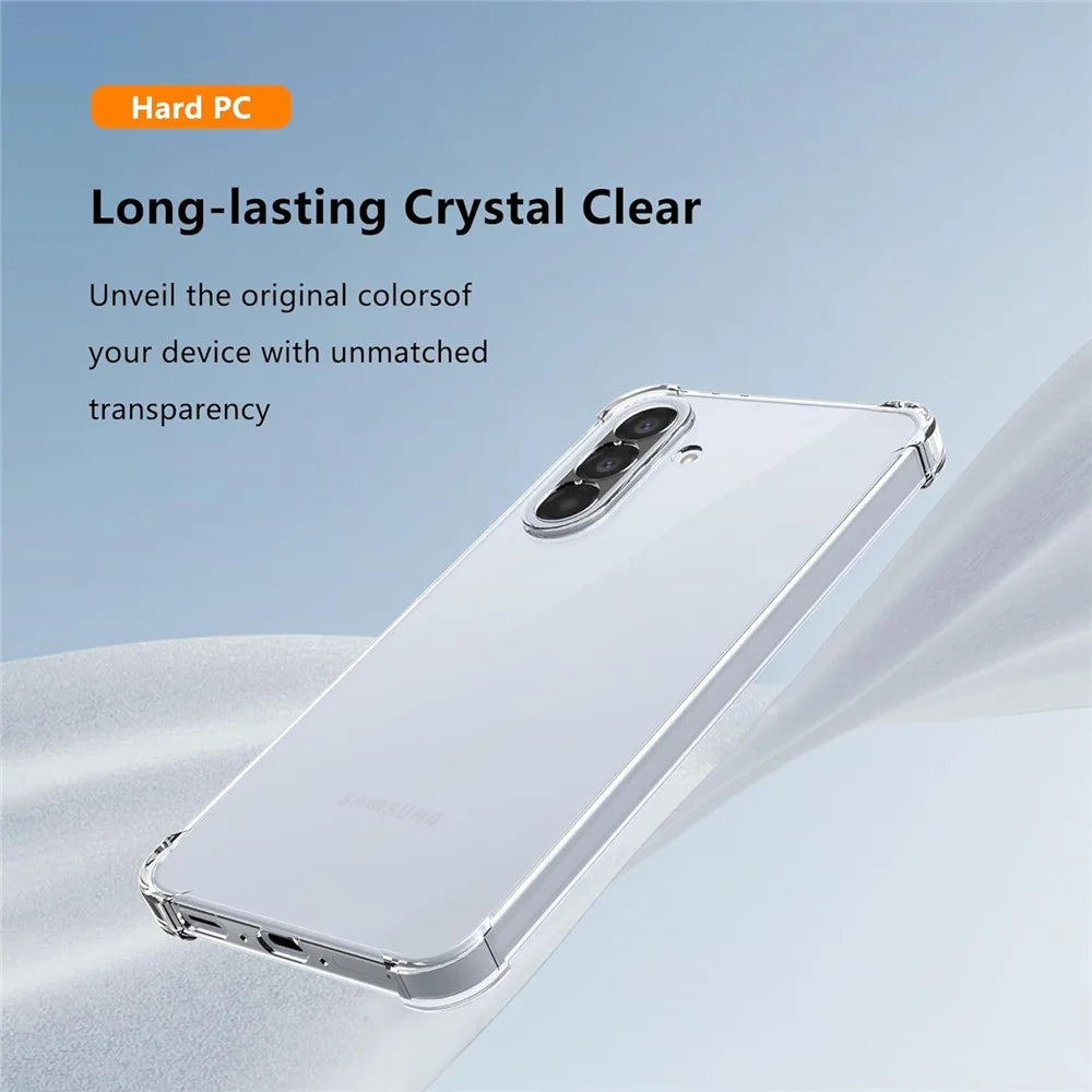 For Samsung Galaxy S26 FE Case TPU + Acrylic Phone Cover with 2Pcs Tempered Glass Screen Protector - Transparent - 6