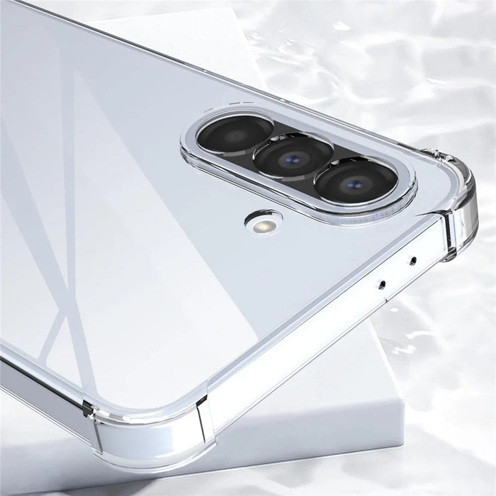 For Samsung Galaxy A56 5G Case TPU + Acrylic Phone Cover with 2Pcs Tempered Glass Screen Protector - Transparent - 7