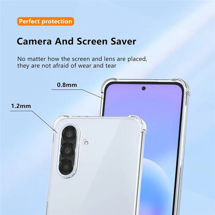 For Samsung Galaxy A16 5G  /  A16 4G Case TPU + Acrylic Phone Cover with 2Pcs Tempered Glass Screen Protector - Transparent - 2