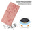 For iPhone 17 Wallet Case Butterfly Flower Imprint PU Leather Phone Cover with Wrist Strap - Pink - 4