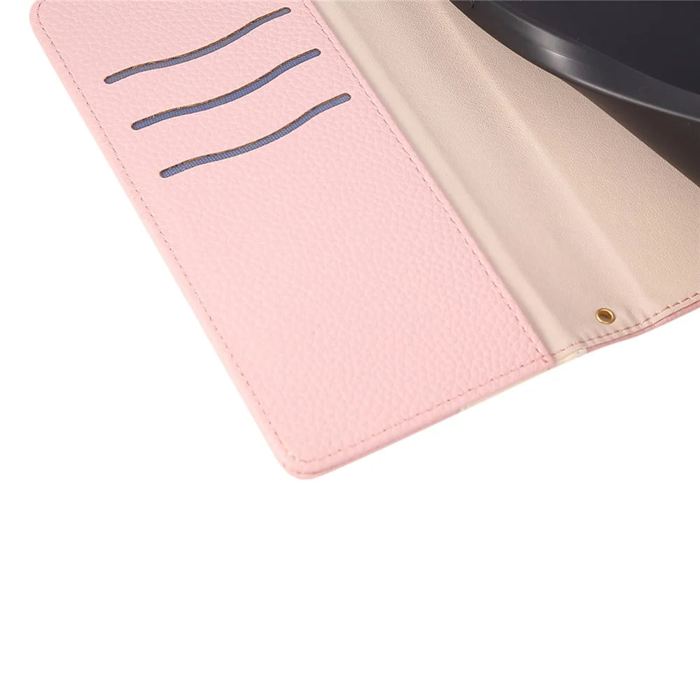 For Google Pixel 11 Case Zipper Wallet Color Splicing TPU PU Leather Flip Phone Cover with Strap - Pink - 6