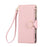 For Google Pixel 11 Pro Case Zipper Wallet Leather Phone Cover with Wrist Strap - Pink - 6