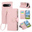 For Google Pixel 11 Pro XL Case Zipper Wallet Leather Phone Cover with Wrist Strap - Pink - 1