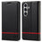 LC.IMEEKE Wallet Case for Samsung Galaxy S26 FE Carbon Fiber Texture Leather Phone Cover - Horizontal Stripe - 1