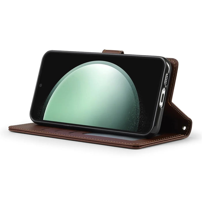 LC.IMEEKE L2 Series for Samsung Galaxy S26 FE Case PU Leather Wallet Detachable Magnetic Phone Cover - Brown - 3