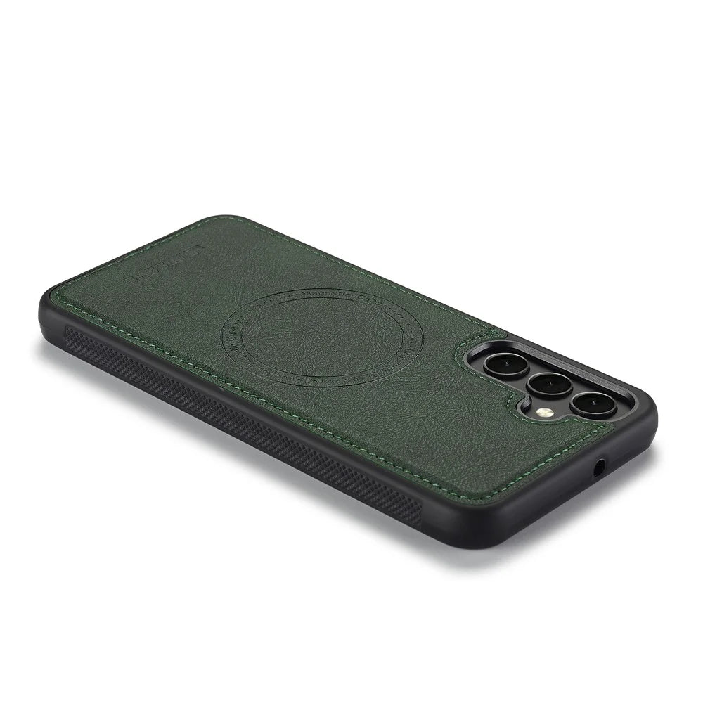 LC.IMEEKE For Samsung Galaxy S26 FE Magnetic Case Leather+TPU Back Cover - Green - 2
