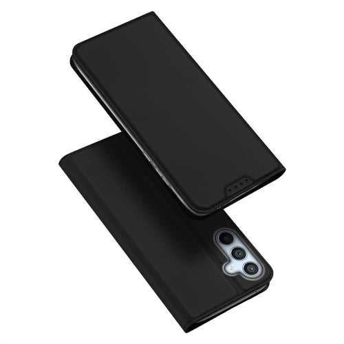 DUX DUCIS Skin Pro Series Anti-shock PU Leather Phone Case for Samsung Galaxy A54 5G, Magnetic Closure Stand Cover Phone Shell with Card Slot - Black - 1