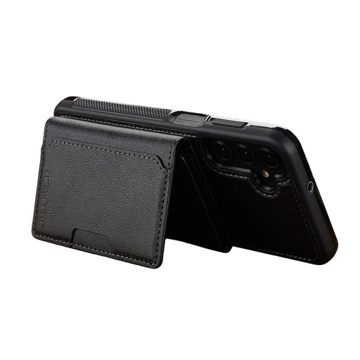 LC.IMEEKE L5 for Samsung Galaxy S26 FE Magnetic Phone Case Leather Back Cover with Detachable Card Holder - Black - 2