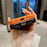 For iPhone 17 Pro TPU Case Genuine Cow Leather Litchi Texture + Snake Texture Protective Cover - Orange - 7