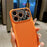 For iPhone 17 Pro Max TPU Case Genuine Cow Leather Litchi Texture + Snake Texture Protective Cover - Orange - 5