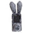For Samsung Galaxy Z Flip8 Case Bunny Ears Winter Plush Hard PC Phone Cover - Dark Grey - 1