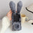 For Samsung Galaxy Z Flip8 Case Bunny Ears Winter Plush Hard PC Phone Cover - Dark Grey - 2