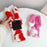 For Samsung Galaxy Z Flip8 Case Plush Rabbit Ears Cow Pattern Hard PC Fluffy Animal Phone Cover - Red - 3