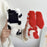 For Samsung Galaxy Z Flip8 Case Plush Rabbit Ears Cow Pattern Hard PC Fluffy Animal Phone Cover - Red - 4
