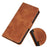 KHAZNEH for Samsung Galaxy S26 FE Case PU Leather Retro Texture Phone Cover - Brown - 4
