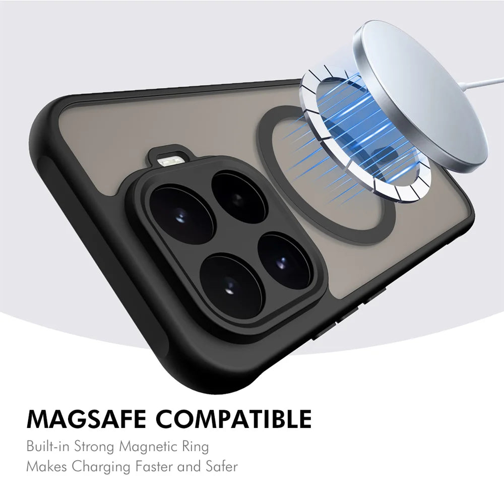 HAT PRINCE for Xiaomi 17T Pro ENKAY  Magnetic Case with Tempered Glass Support Ultrasonic Unlocking PC TPU Matte Phone Cover - Black - 2