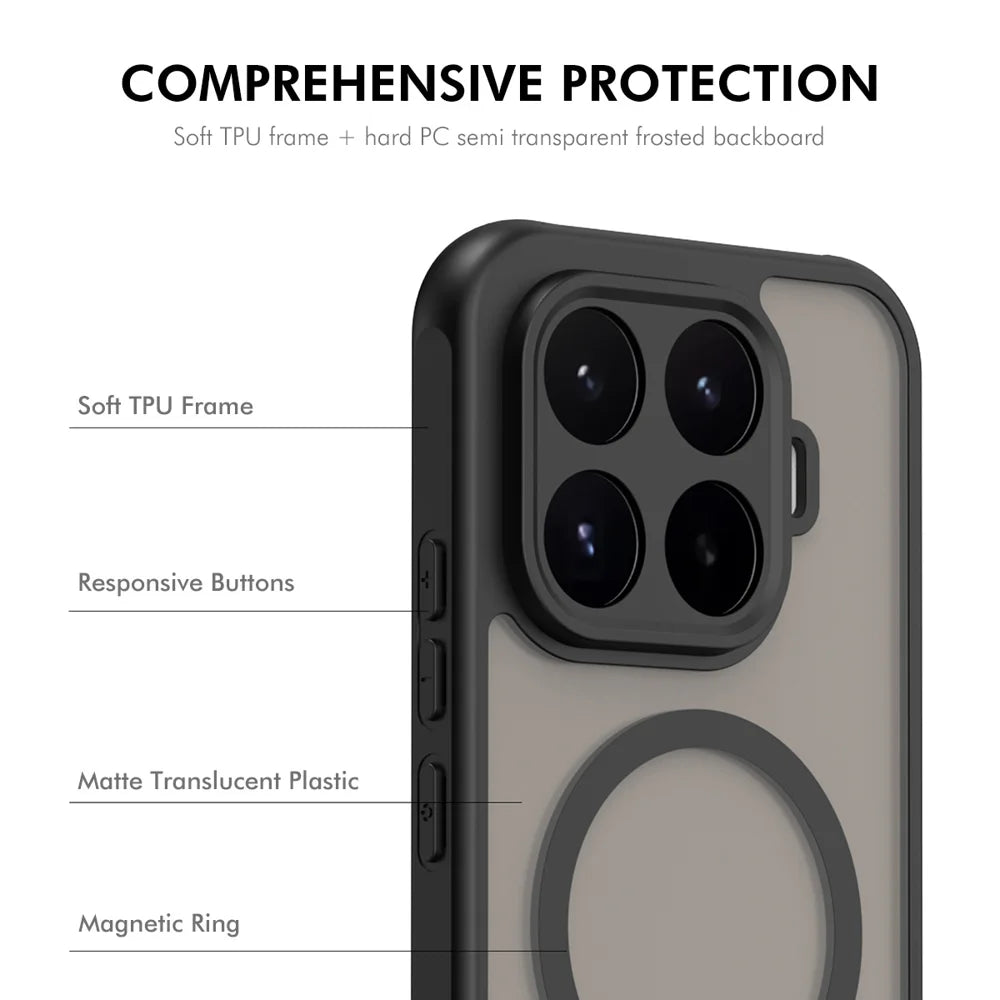 HAT PRINCE for Xiaomi 17T Pro ENKAY  Magnetic Case with Tempered Glass Support Ultrasonic Unlocking PC TPU Matte Phone Cover - Black - 3