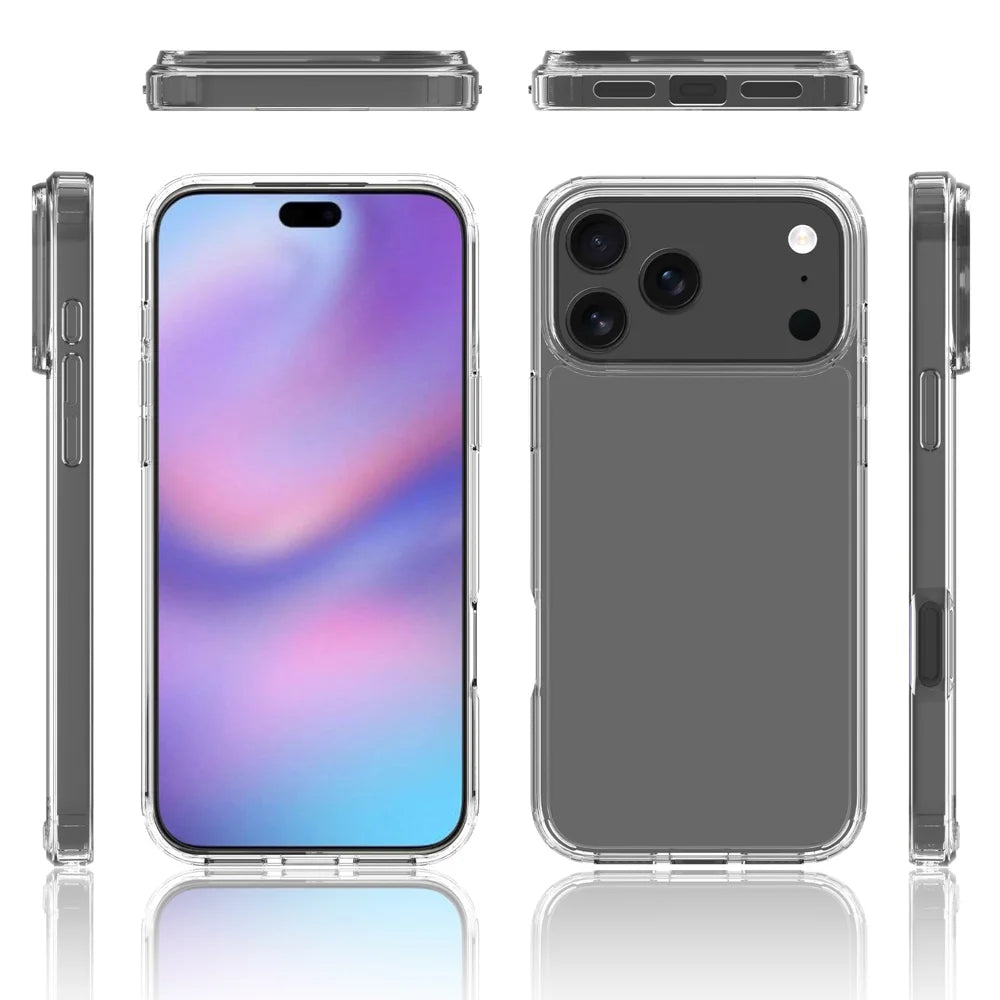 For iPhone 18 Pro Max / 17 Pro Max Clear Phone Case TPU+Acrylic Shockproof Phone Back Cover - Clear - 1