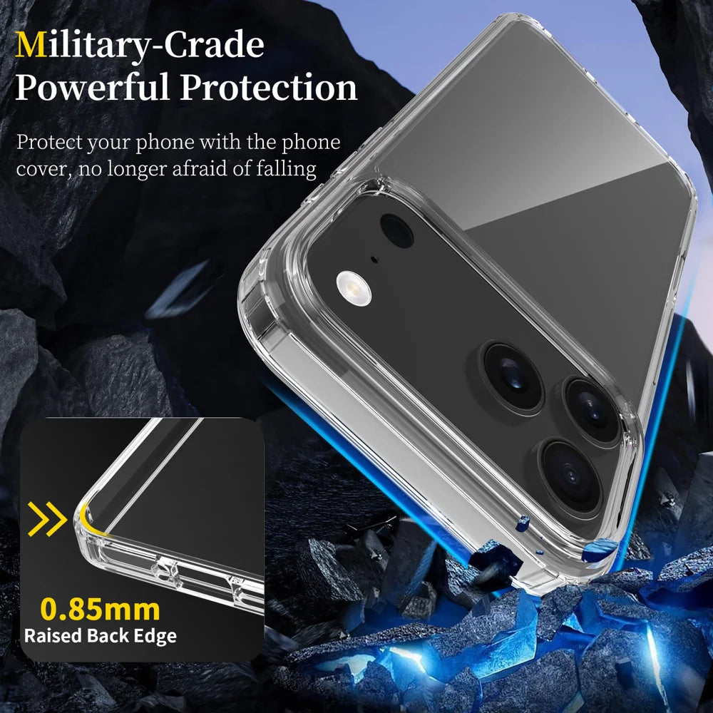 For iPhone 18 Pro Max / 17 Pro Max Clear Phone Case TPU+Acrylic Shockproof Phone Back Cover - Clear - 3
