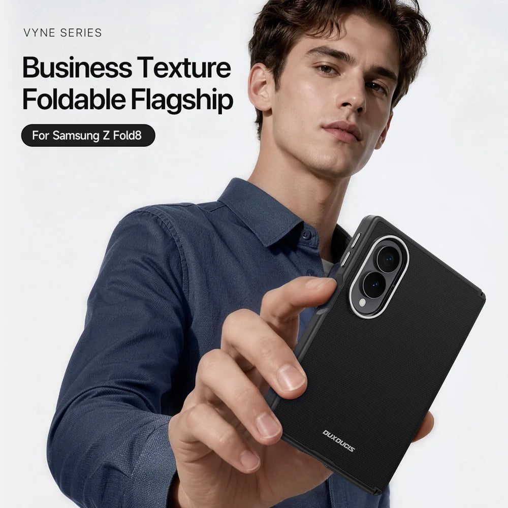 DUX DUCIS for Samsung Galaxy Z Fold8 VYNE Series Magnetic Case Electroplating PU Leather + TPU Protective Cover - Black - 4
