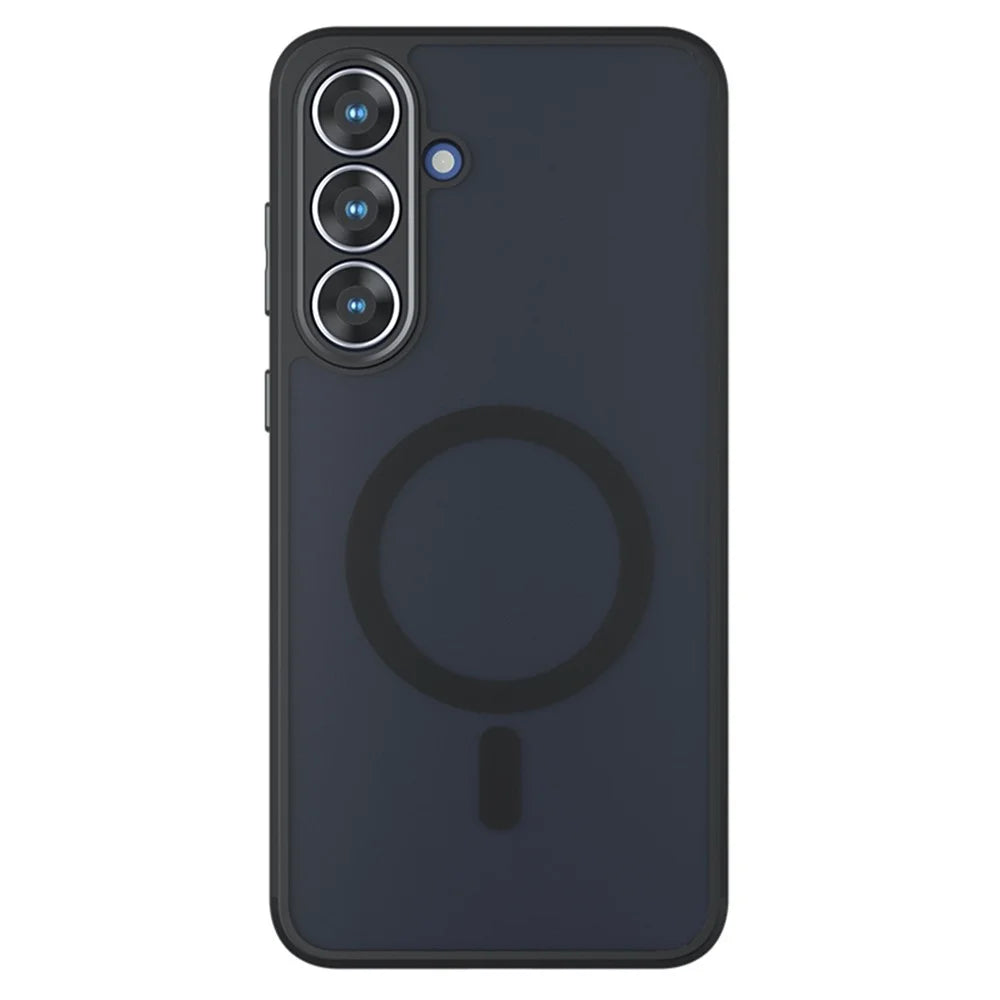 For Samsung Galaxy S26 FE Magnetic Case TPU + PC Matte Skin Touch Phone Cover - Black - 1