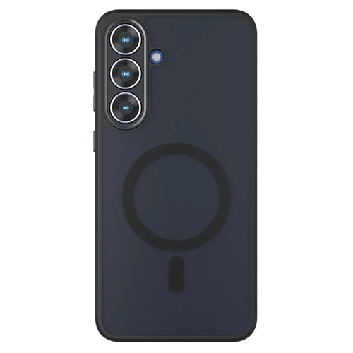 For Samsung Galaxy S26 FE Magnetic Case TPU + PC Matte Skin Touch Phone Cover - Black - 1