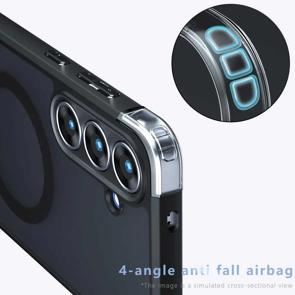 For Samsung Galaxy S26 FE Magnetic Case TPU + PC Matte Skin Touch Phone Cover - Black - 6