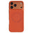 For iPhone 17 Pro Max Magnetic Case Litchi Texture PU Leather Coated PC + TPU Phone Back Cover - Orange - 1