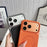 For iPhone 17 Pro Max Magnetic Case Litchi Texture PU Leather Coated PC + TPU Phone Back Cover - Orange - 7